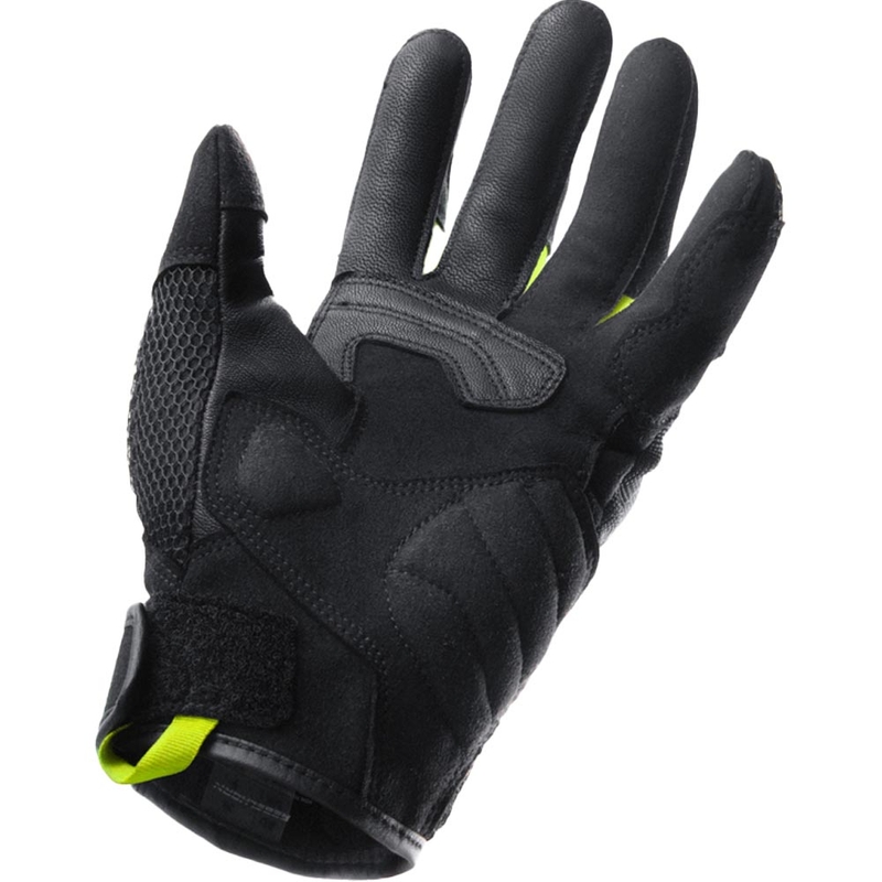 Rukavice na motorku Rebelhorn Core černo-šedo-fluo žluté