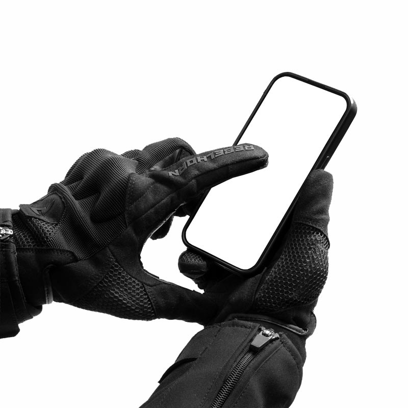 Rukavice na motorku Rebelhorn Core černo-šedo-fluo žluté