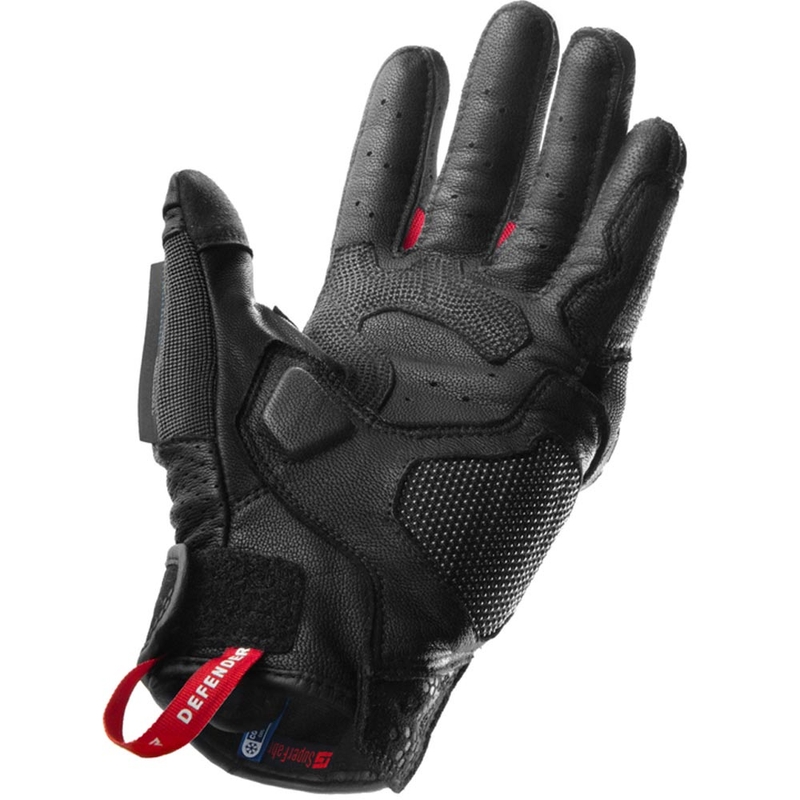 Rukavice na motorku Rebelhorn Defender černo-červené
