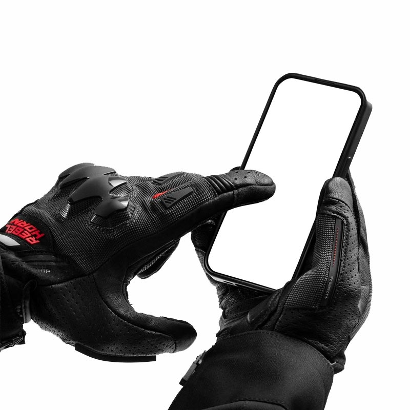 Rukavice na motorku Rebelhorn Defender černo-červené