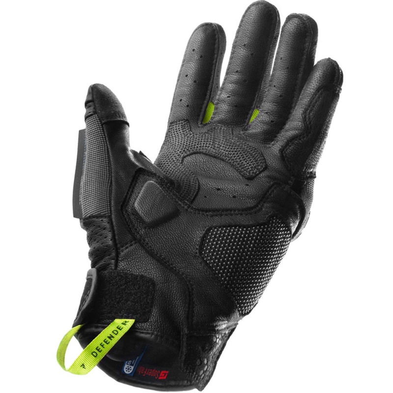 Rukavice na motorku Rebelhorn Defender černo-šedo-fluo žluté
