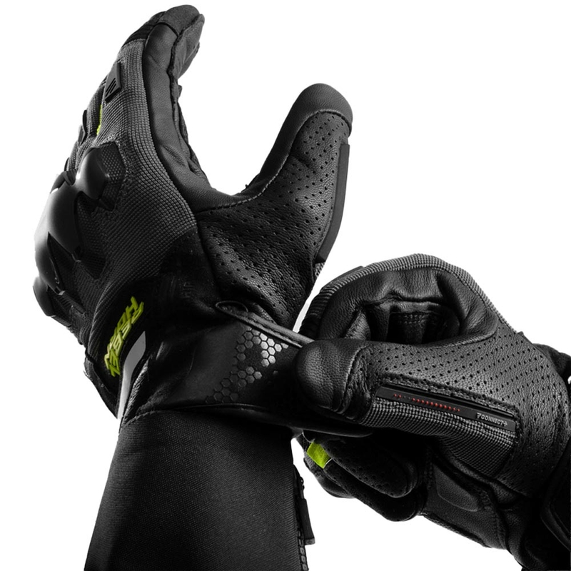 Rukavice na motorku Rebelhorn Defender černo-šedo-fluo žluté
