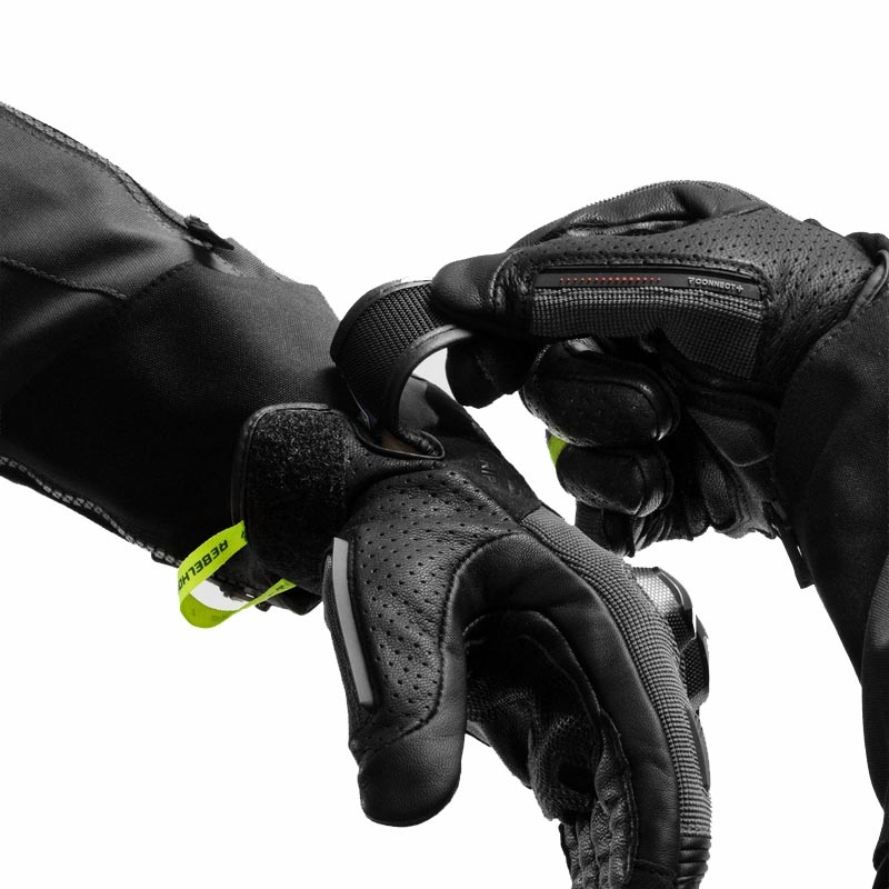 Rukavice na motorku Rebelhorn Defender černo-šedo-fluo žluté