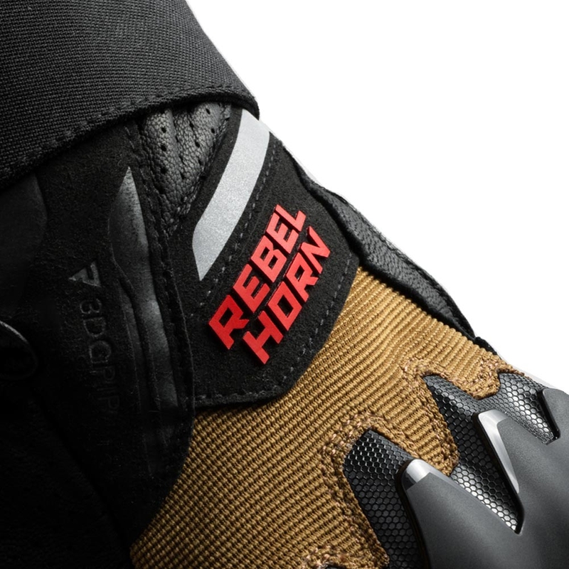 Rukavice na motorku Rebelhorn Defender pískovo-černo-červené