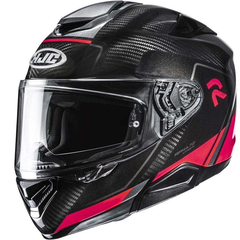 Integrální helma na motorku HJC RPHA 72 Carbon Fynex MC1 černo-červená