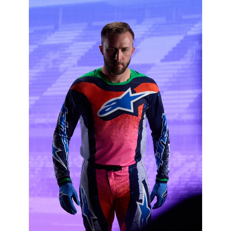 Motokrosový dres Alpinestars Supertech limitovaná edice Records šedo-barevný