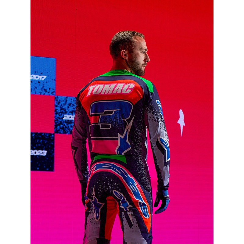 Motokrosový dres Alpinestars Supertech limitovaná edice Records šedo-barevný