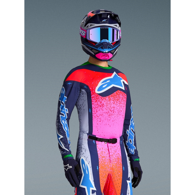 Motokrosový dres Alpinestars Supertech limitovaná edice Records šedo-barevný