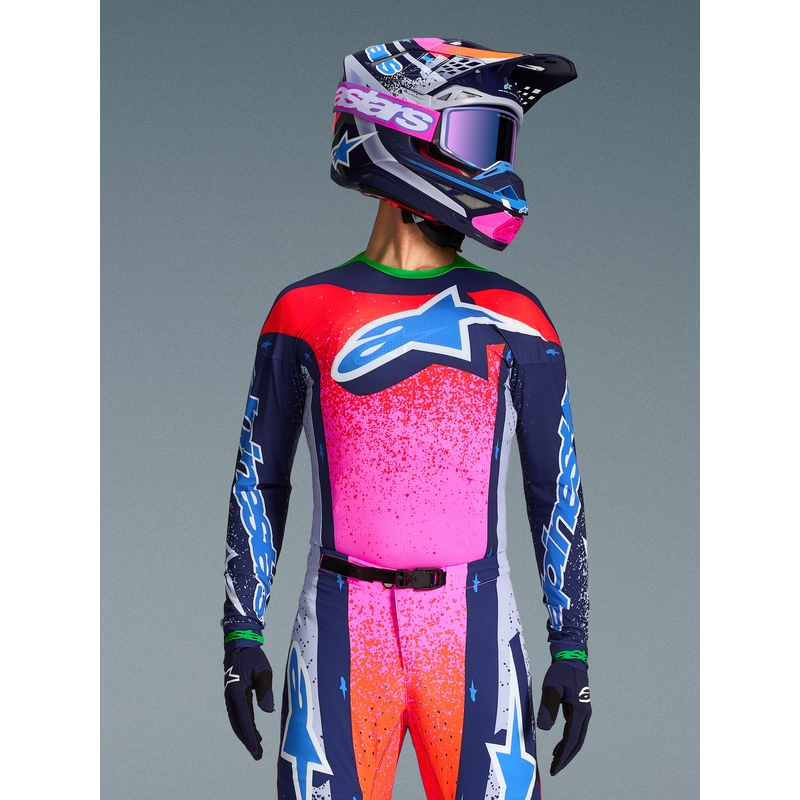 Motokrosový dres Alpinestars Supertech limitovaná edice Records šedo-barevný