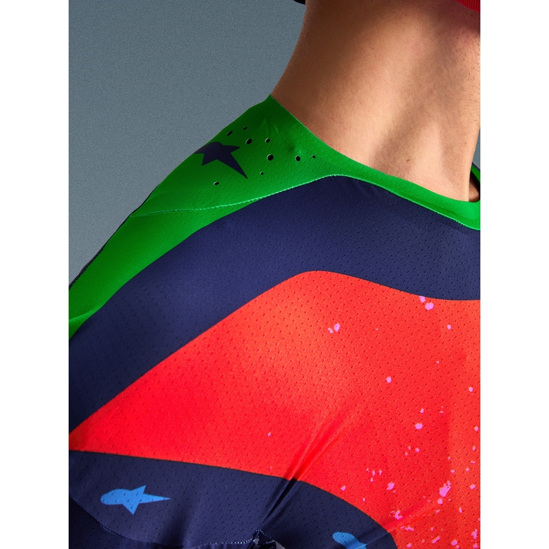 Motokrosový dres Alpinestars Supertech limitovaná edice Records šedo-barevný