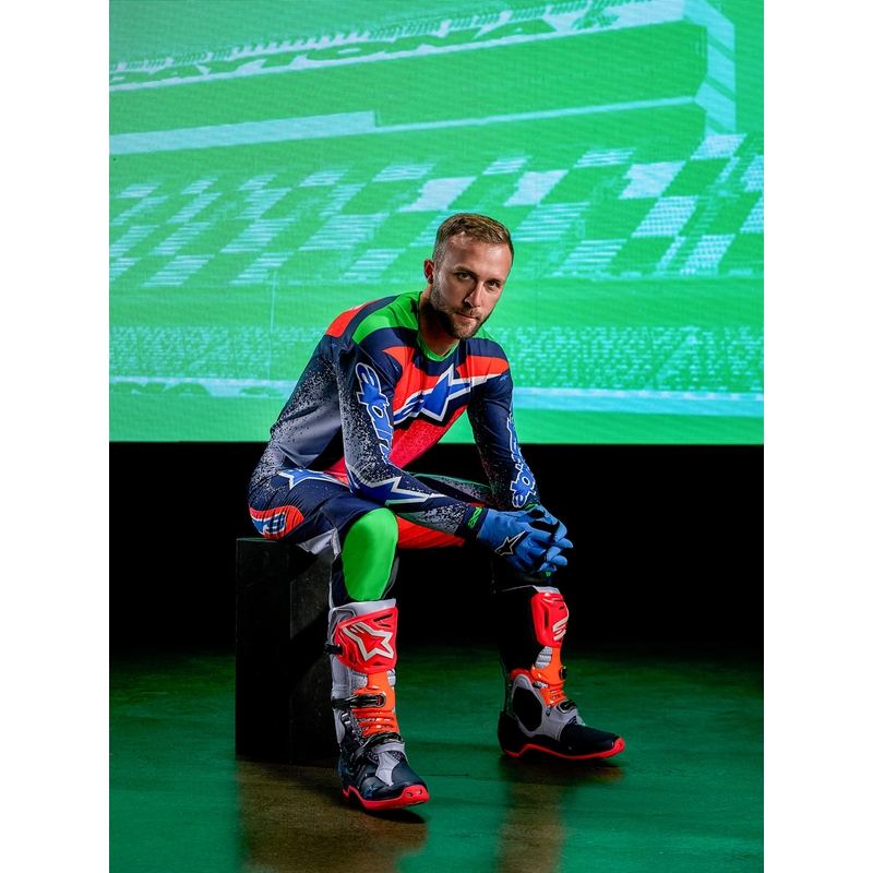 Motokrosový dres Alpinestars Supertech limitovaná edice Records šedo-barevný