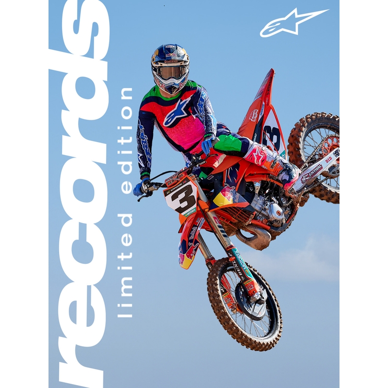 Motokrosové kalhoty Alpinestars Supertech limitovaná edice Records šedo-barevné
