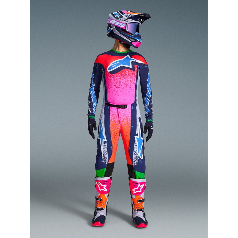 Motokrosové kalhoty Alpinestars Supertech limitovaná edice Records šedo-barevné