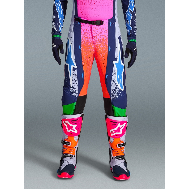 Motokrosové kalhoty Alpinestars Supertech limitovaná edice Records šedo-barevné