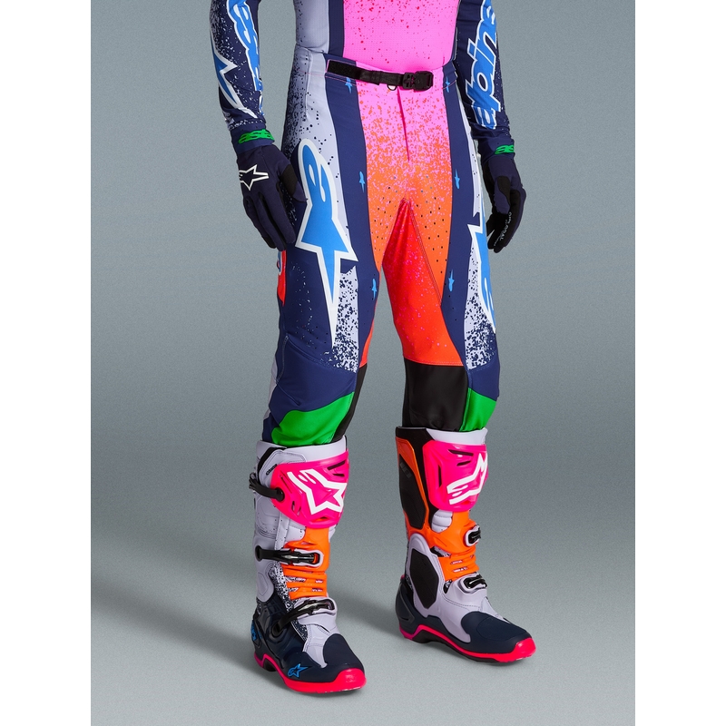Motokrosové kalhoty Alpinestars Supertech limitovaná edice Records šedo-barevné