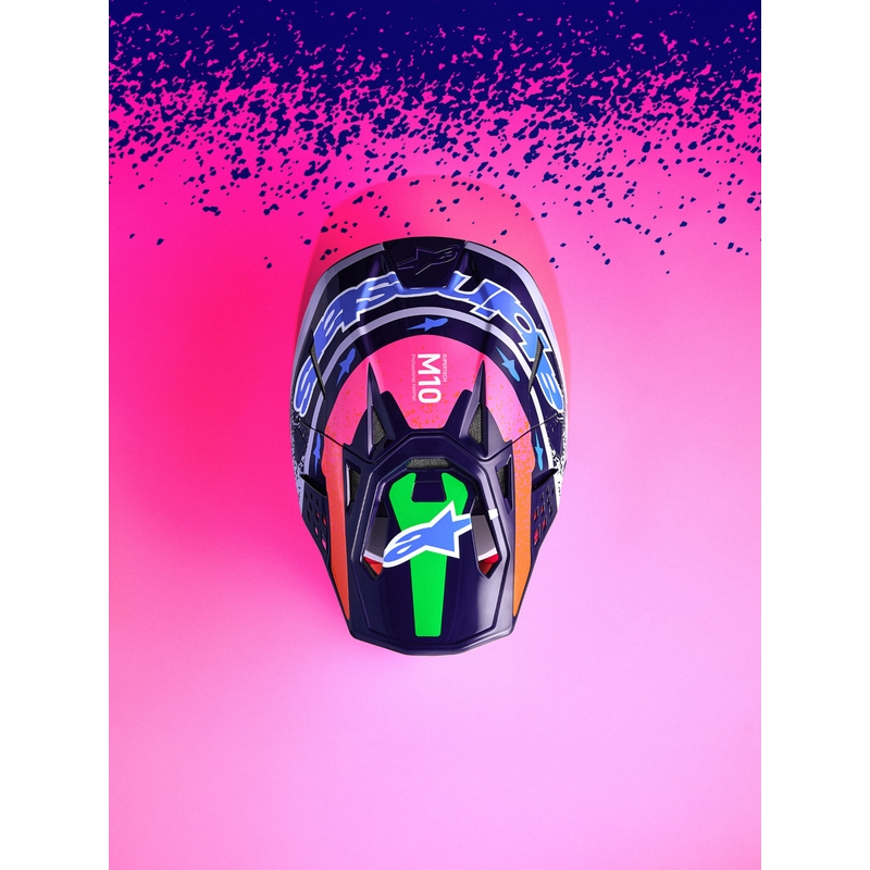 Motokrosová helma Alpinestars Supertech S-M10 limitovaná edice Records šedo-barevná