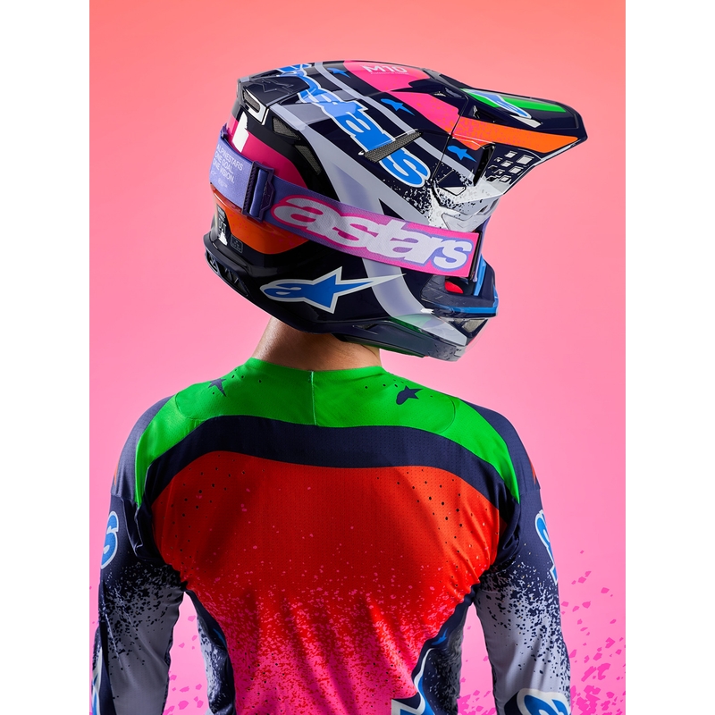 Motokrosová helma Alpinestars Supertech S-M10 limitovaná edice Records šedo-barevná
