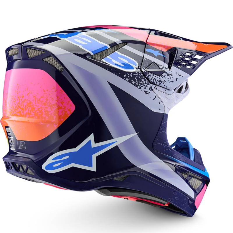 Motokrosová helma Alpinestars Supertech S-M10 limitovaná edice Records šedo-barevná