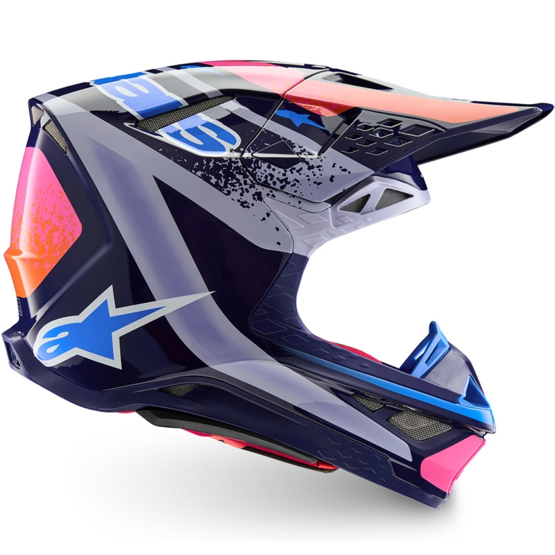 Motokrosová helma Alpinestars Supertech S-M10 limitovaná edice Records šedo-barevná