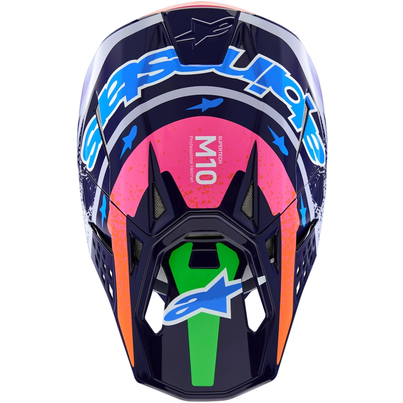 Motokrosová helma Alpinestars Supertech S-M10 limitovaná edice Records šedo-barevná