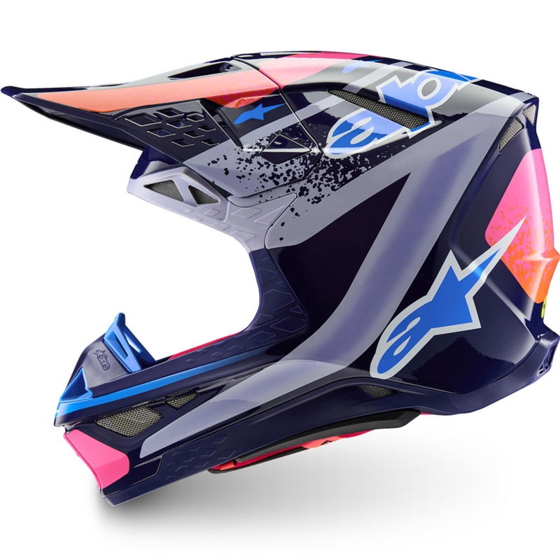Motokrosová helma Alpinestars Supertech S-M10 limitovaná edice Records šedo-barevná