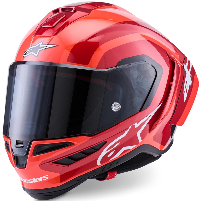 Integrální helma na motorku Alpinestars Supertech R10 Arius fluo červeno-červeno-černo-bílá