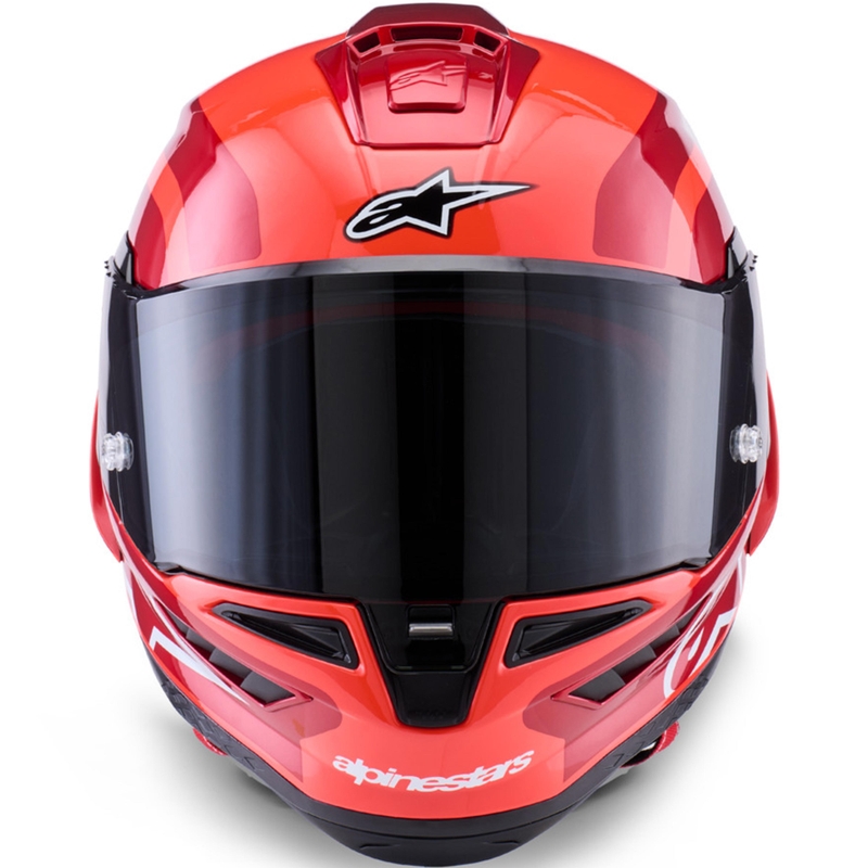 Integrální helma na motorku Alpinestars Supertech R10 Arius fluo červeno-červeno-černo-bílá