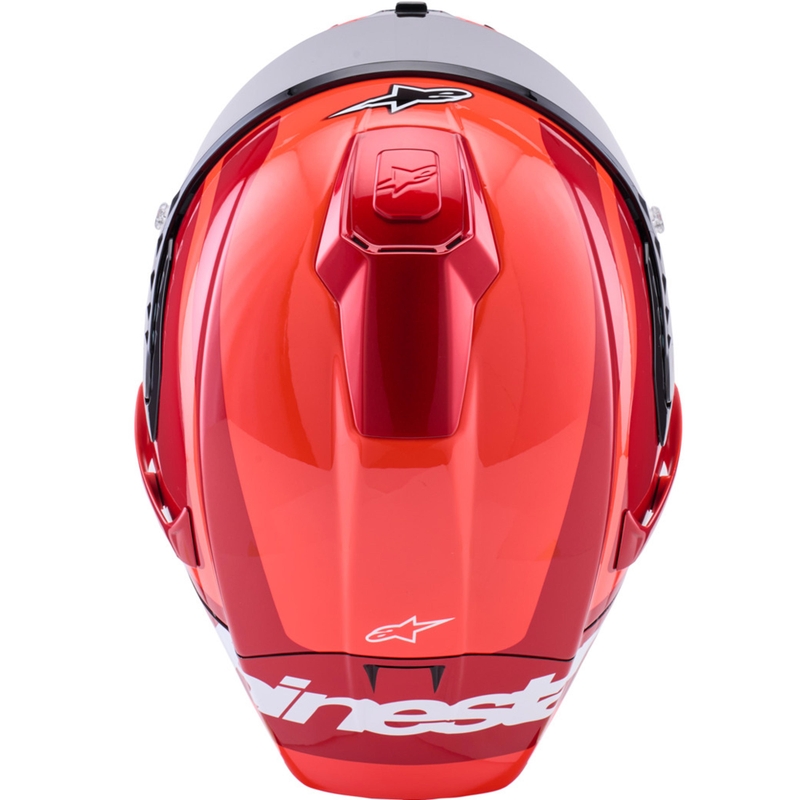 Integrální helma na motorku Alpinestars Supertech R10 Arius fluo červeno-červeno-černo-bílá
