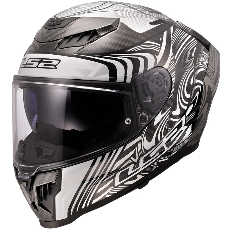 Integrální helma na motorku LS2 FF807 Dragon Carbon Enthum lesklá stříbrná