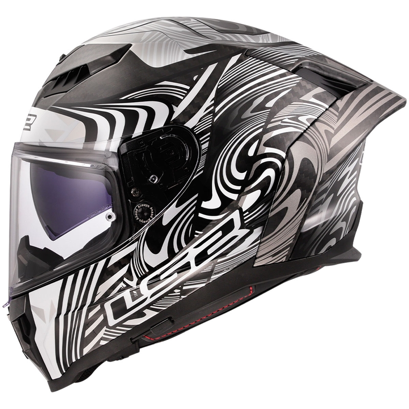 Integrální helma na motorku LS2 FF807 Dragon Carbon Enthum lesklá stříbrná