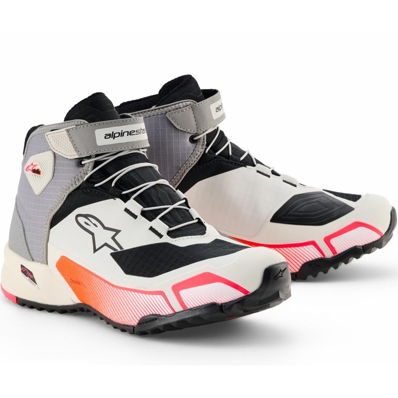 Dámské boty na motorku Alpinestars Stella CR-X Drystar bílo-světle šedo-černo-fluo růžové