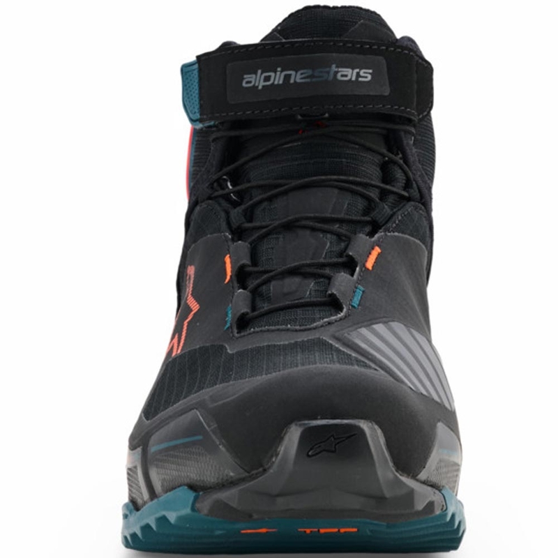 Boty na motorku Alpinestars CR-X Drystar černo-modro-fluo oranžové