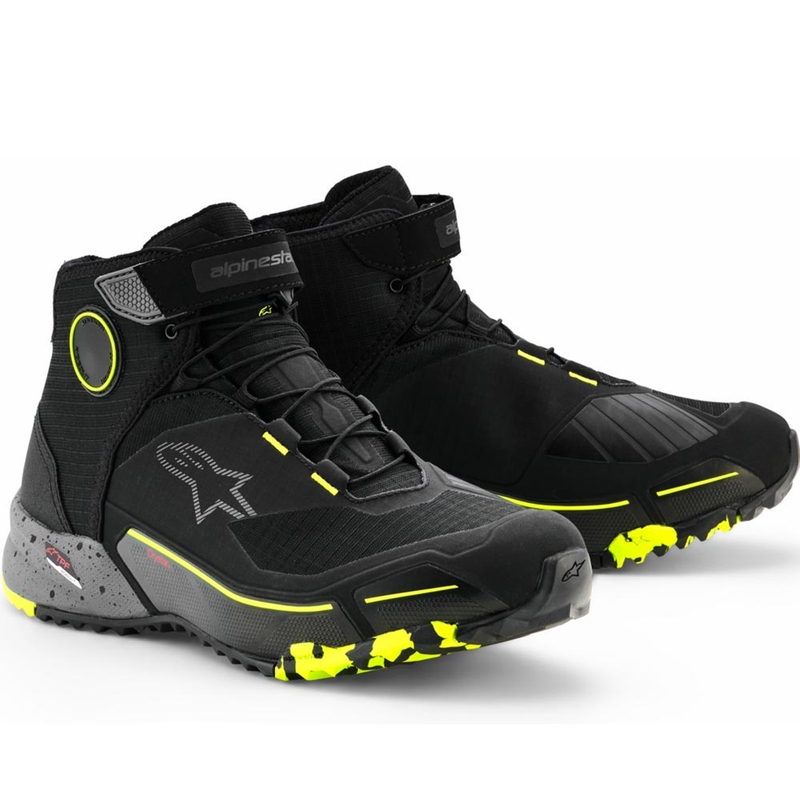 Boty na motorku Alpinestars CR-X Drystar černo-tmavě šedo-fluo žluté