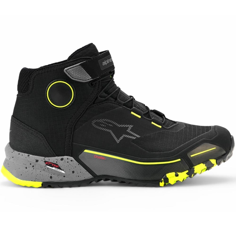Boty na motorku Alpinestars CR-X Drystar černo-tmavě šedo-fluo žluté