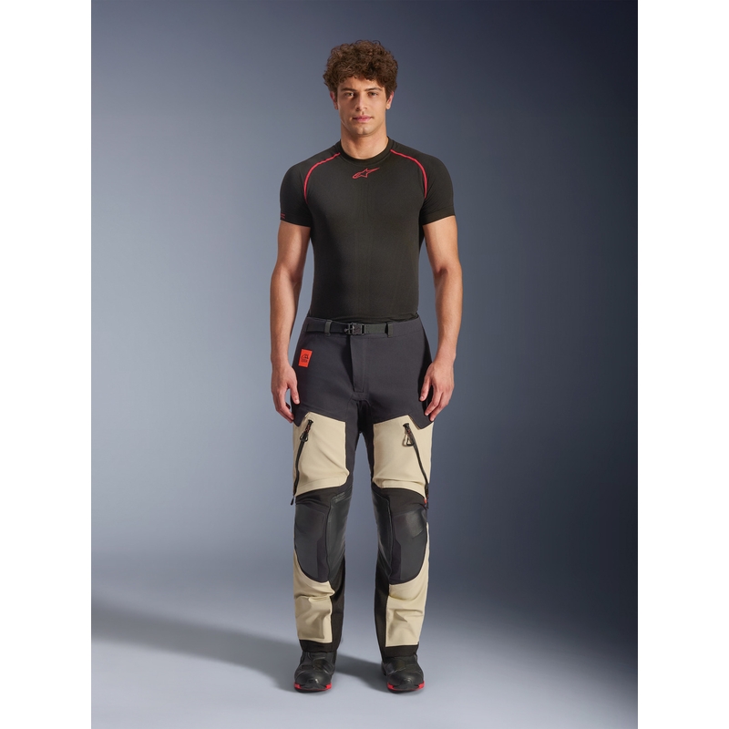 Kalhoty na motorku Alpinestars Halo PRO Drystar XF krémovo-černo-červené