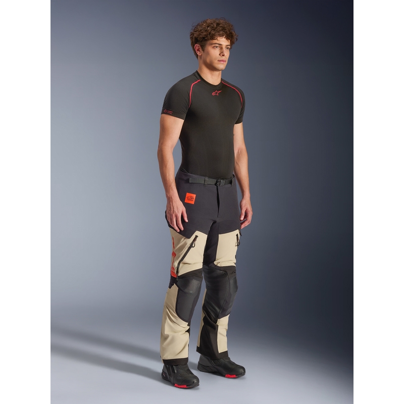Kalhoty na motorku Alpinestars Halo PRO Drystar XF krémovo-černo-červené