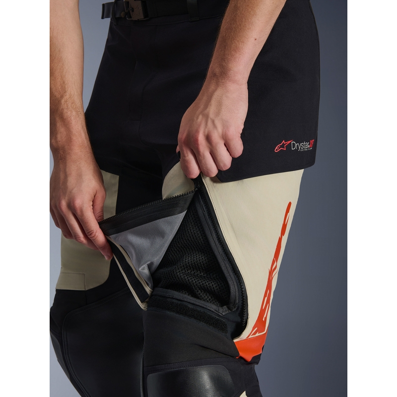 Kalhoty na motorku Alpinestars Halo PRO Drystar XF krémovo-černo-červené