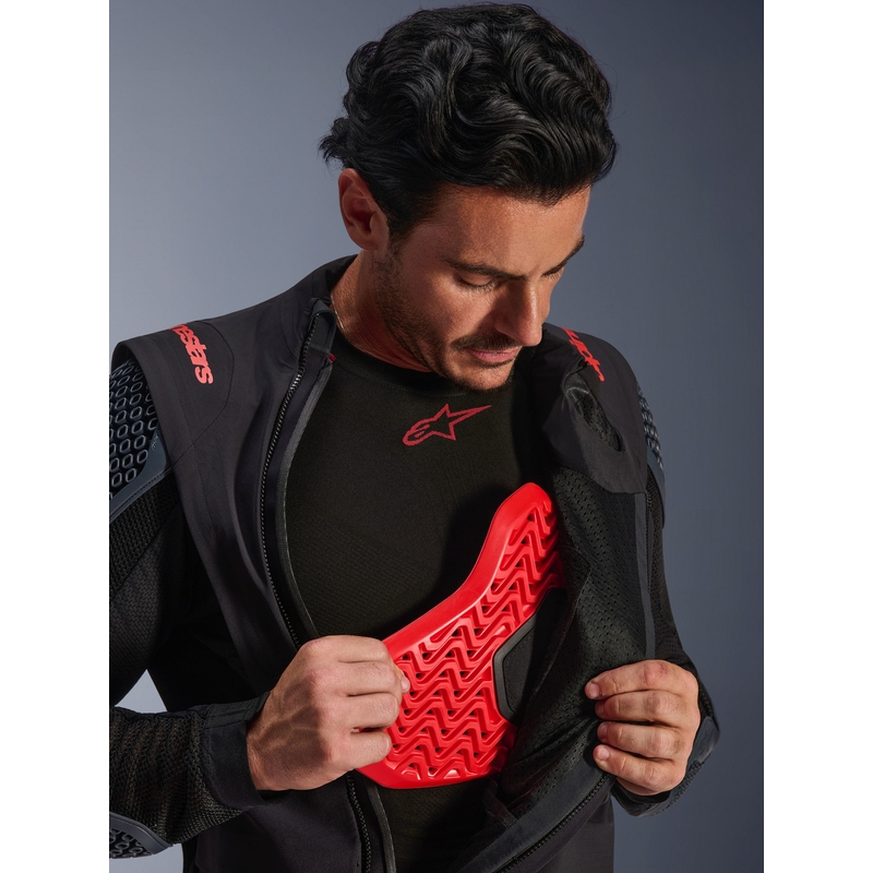 Bunda na motorku Alpinestars Halo PRO Drystar XF černo-tmavě šedo-červená