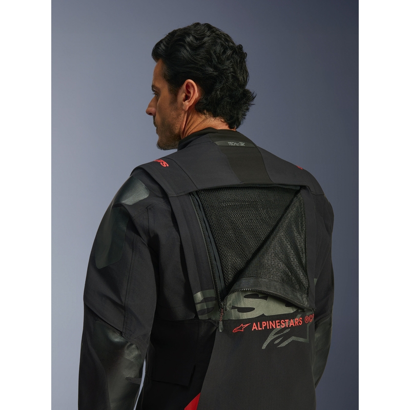 Bunda na motorku Alpinestars Halo PRO Drystar XF černo-tmavě šedo-červená
