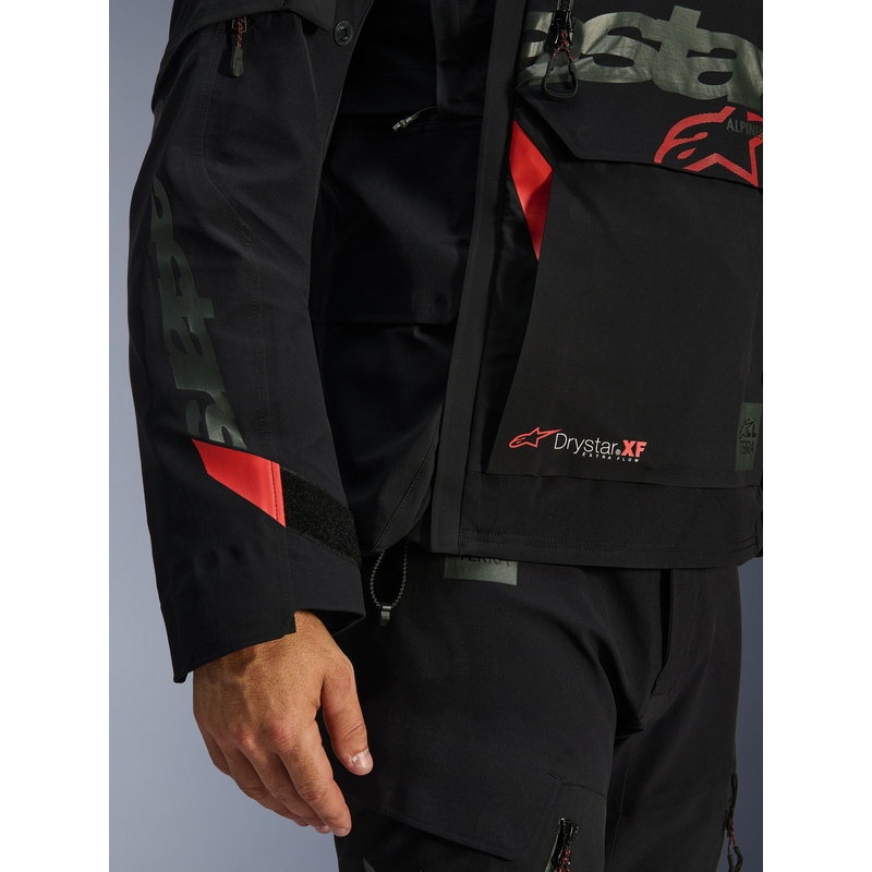 Bunda na motorku Alpinestars Halo PRO Drystar XF černo-tmavě šedo-červená