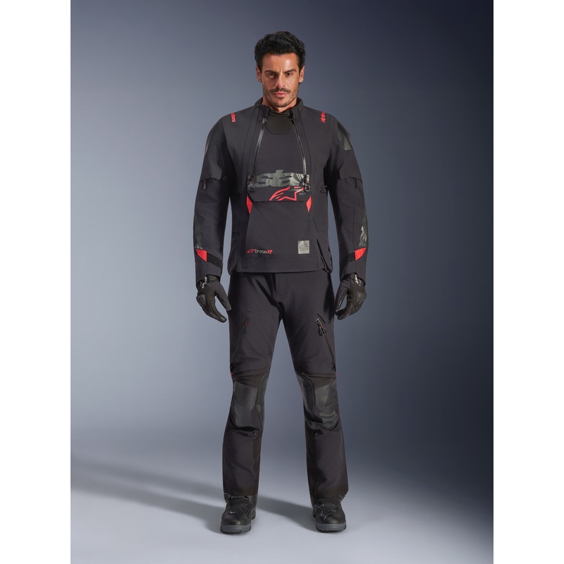 Bunda na motorku Alpinestars Halo PRO Drystar XF černo-tmavě šedo-červená