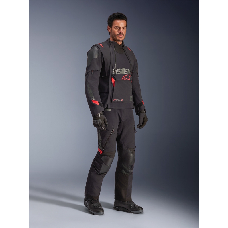 Bunda na motorku Alpinestars Halo PRO Drystar XF černo-tmavě šedo-červená