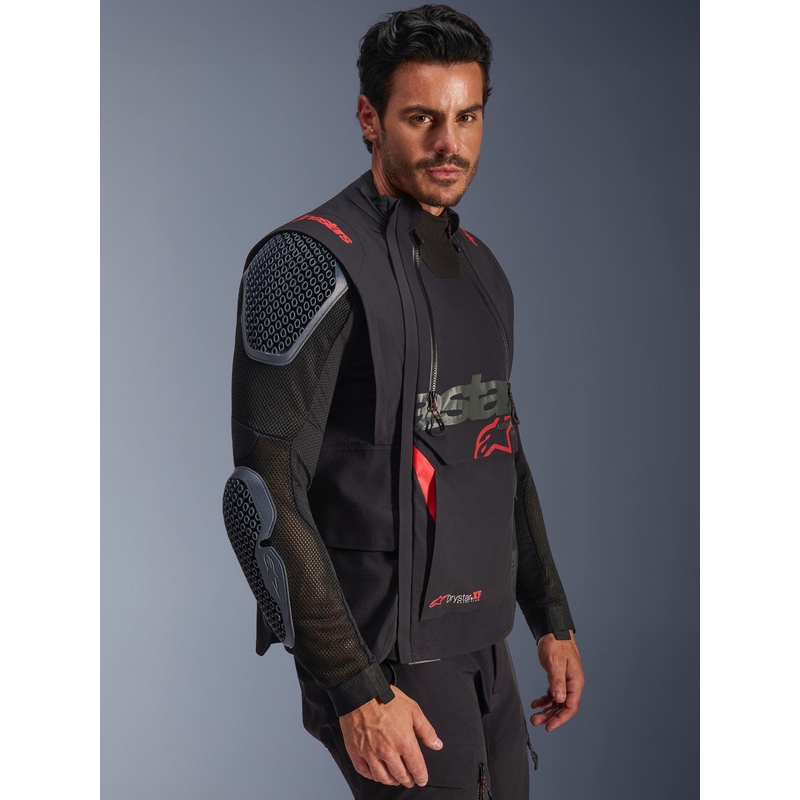 Bunda na motorku Alpinestars Halo PRO Drystar XF černo-tmavě šedo-červená
