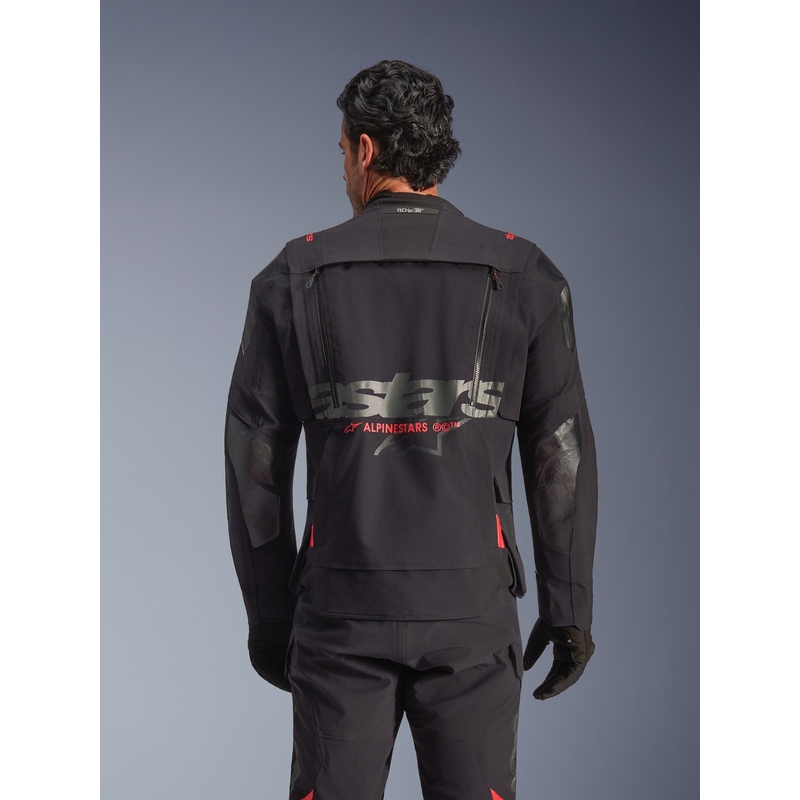 Bunda na motorku Alpinestars Halo PRO Drystar XF černo-tmavě šedo-červená