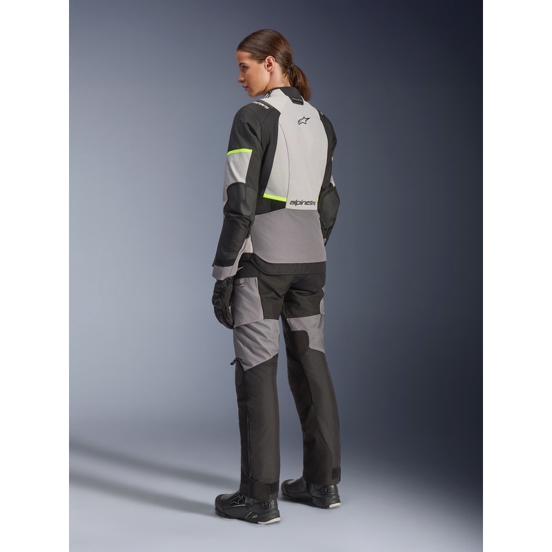 Dámská bunda na motorku Alpinestars Stella Andes V4 Drystar tmavě šedo-světle šedo-černo-fluo žlutá