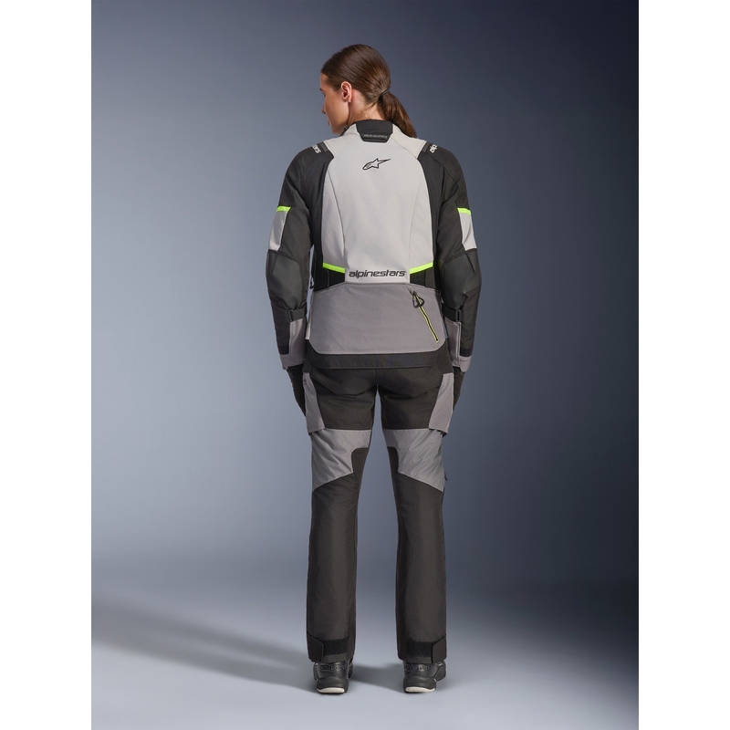 Dámská bunda na motorku Alpinestars Stella Andes V4 Drystar tmavě šedo-světle šedo-černo-fluo žlutá