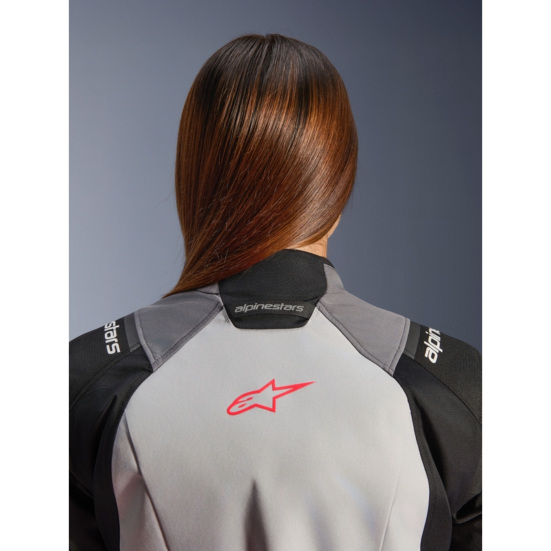 Dámská bunda na motorku Alpinestars Stella Andes V4 Drystar tmavě šedo-světle šedo-černo-červená