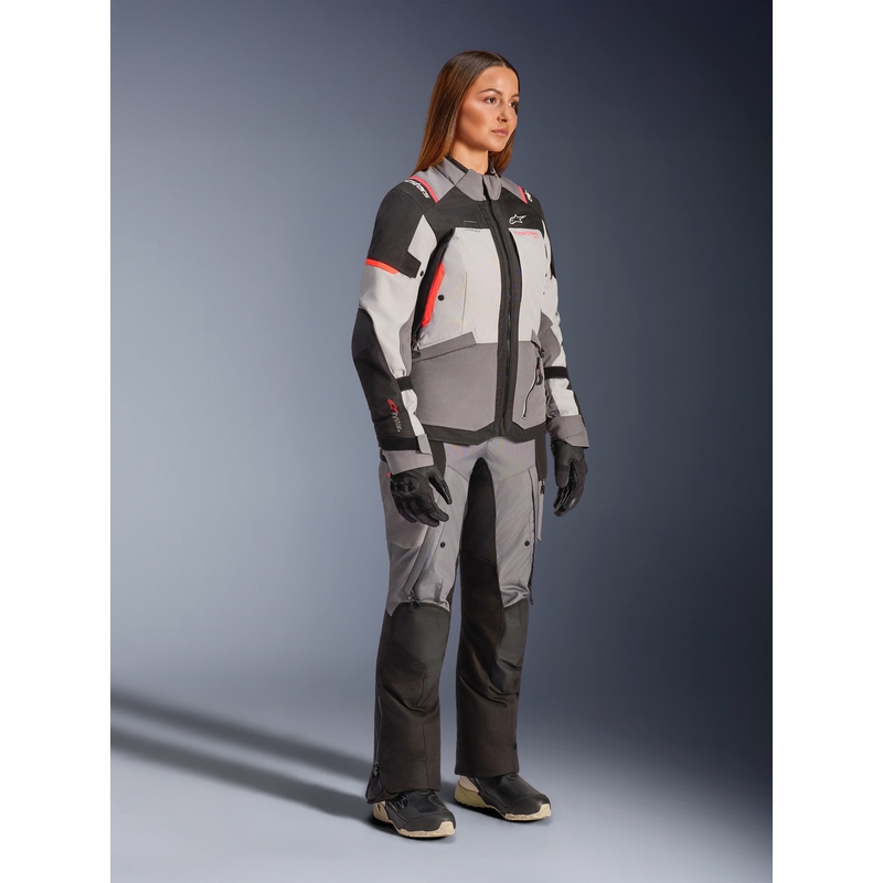 Dámská bunda na motorku Alpinestars Stella Andes V4 Drystar tmavě šedo-světle šedo-černo-červená