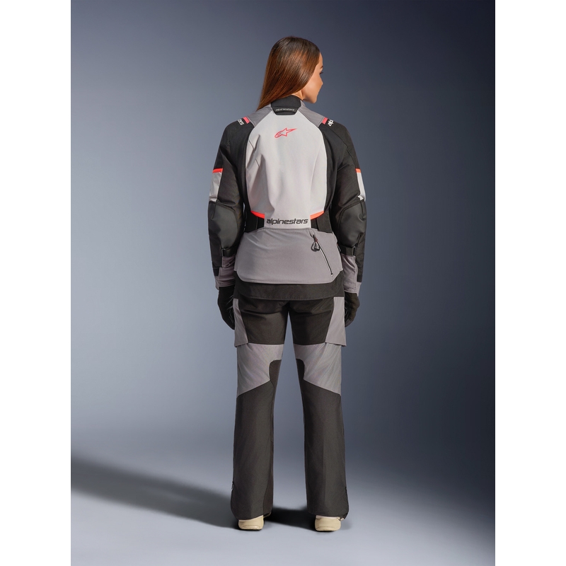 Dámská bunda na motorku Alpinestars Stella Andes V4 Drystar tmavě šedo-světle šedo-černo-červená