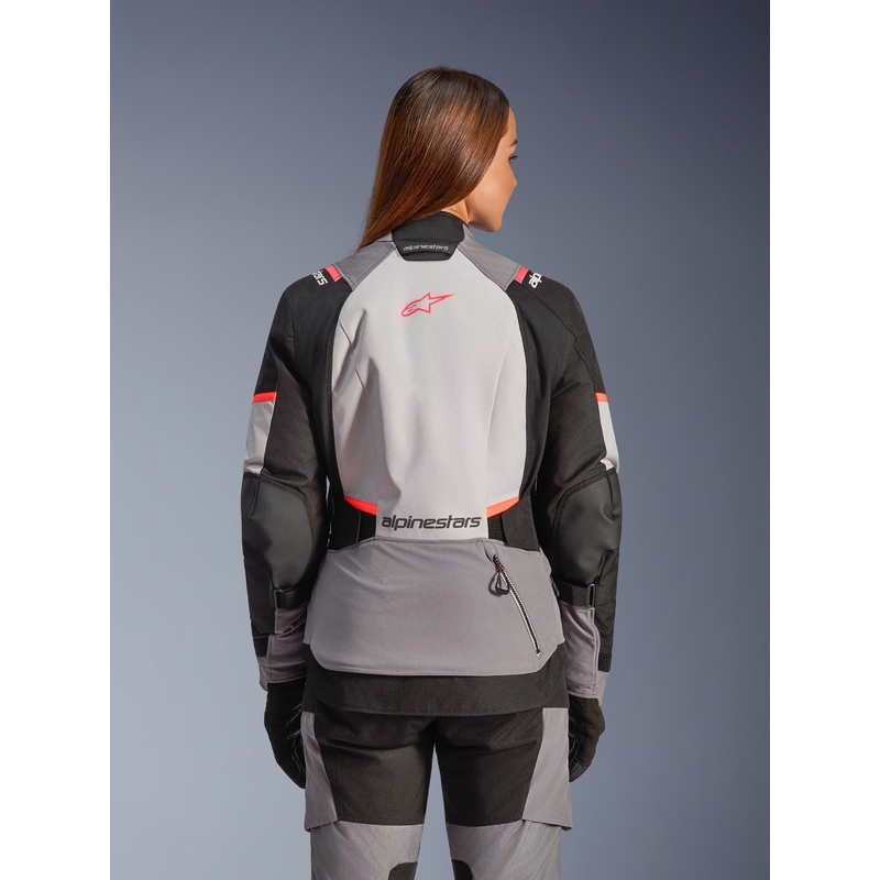 Dámská bunda na motorku Alpinestars Stella Andes V4 Drystar tmavě šedo-světle šedo-černo-červená